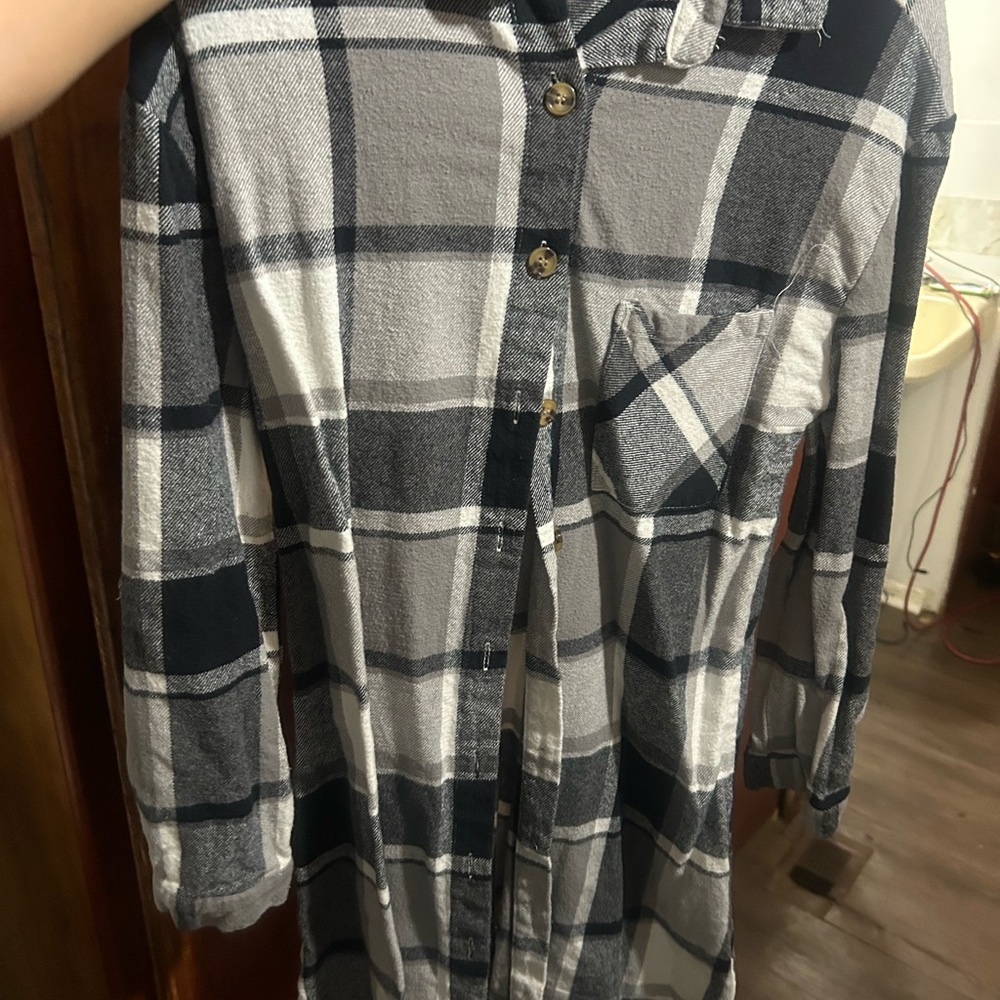 Plaid Button-Up Shirt